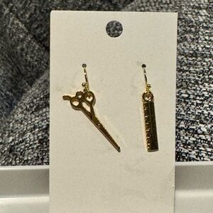 Gold Scissors and Ruler teacher earrings